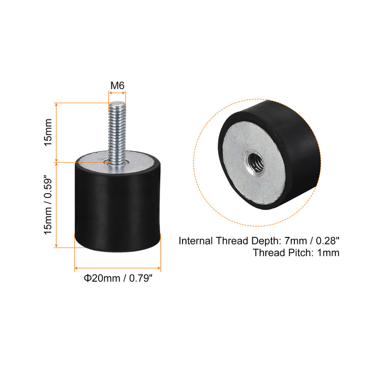 Uxcell Rubber Mount 5pcs M4 Male/Female Vibration Isolator Shock ...