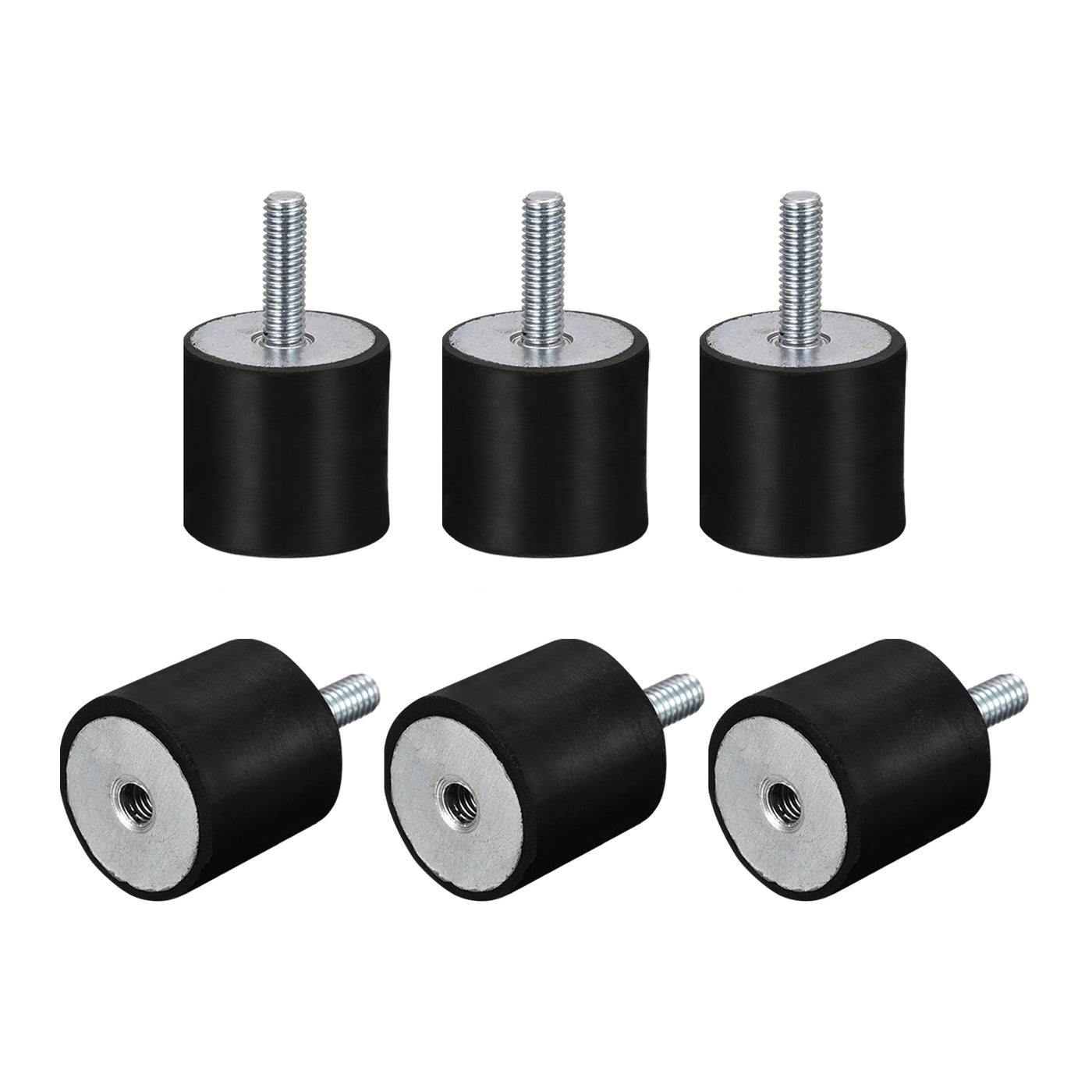 uxcell Uxcell Rubber Mount 6pcs M6 Male/Female Vibration Isolator Shock Absorber, D20mmxH15mm