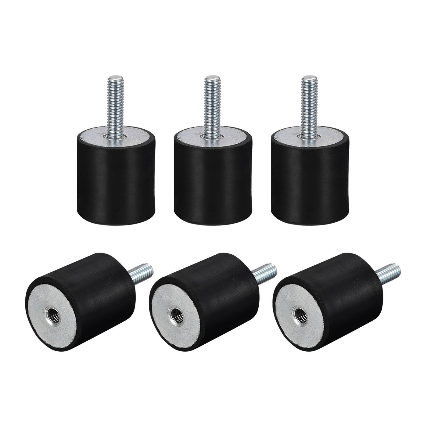 uxcell Uxcell Rubber Mount 6pcs M6 Male/Female Vibration Isolator Shock Absorber, D20mmxH20mm
