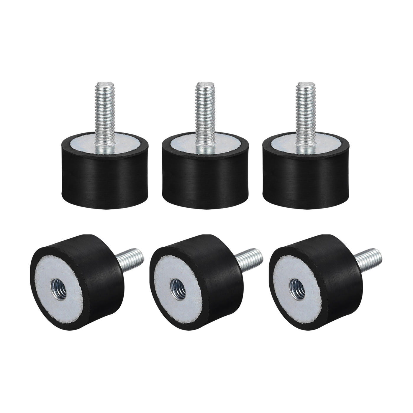uxcell Uxcell Rubber Mount 6pcs M6 Male/Female Vibration Isolator Shock Absorber, D25mmxH15mm