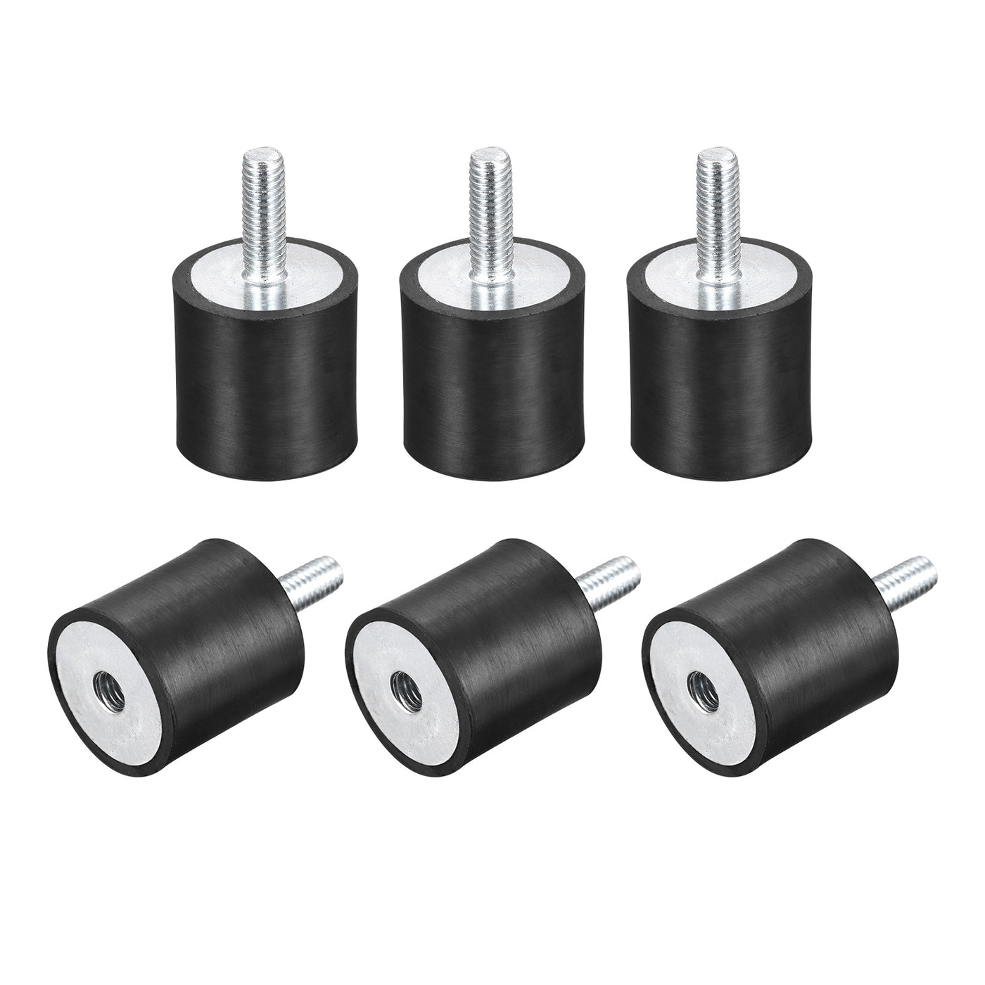 uxcell Uxcell Rubber Mount 6pcs M6 Male/Female Vibration Isolator Shock Absorber, D25mmxH25mm
