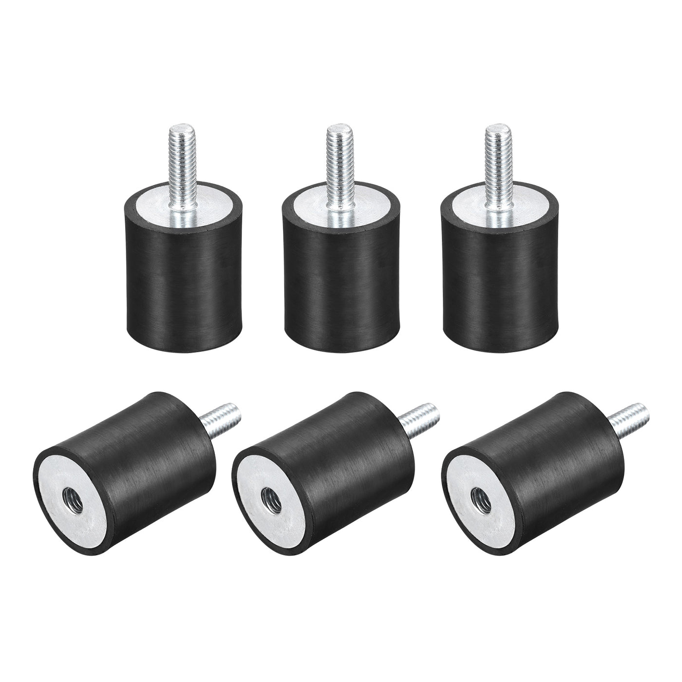 uxcell Uxcell Rubber Mount 6pcs M6 Male/Female Vibration Isolator Shock Absorber, D25mmxH30mm
