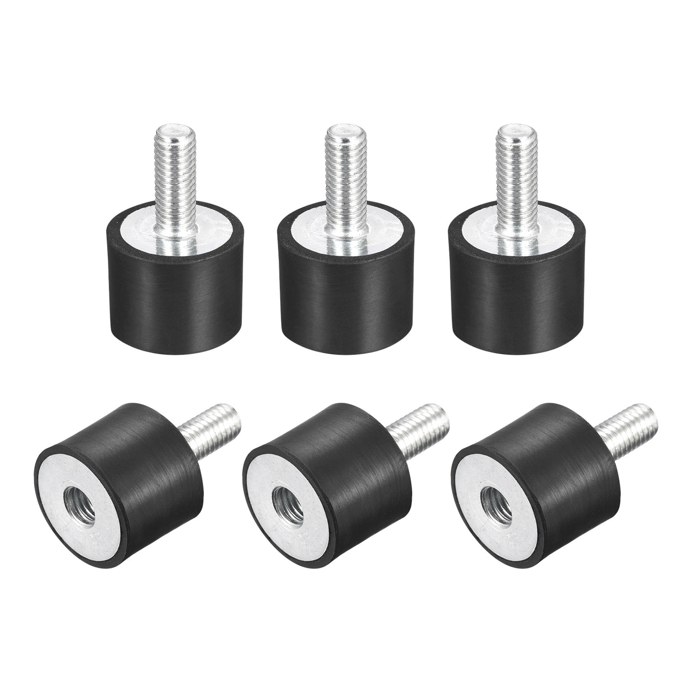 uxcell Uxcell Rubber Mount 6pcs M8 Male/Female Vibration Isolator Shock Absorber, D25mmxH20mm