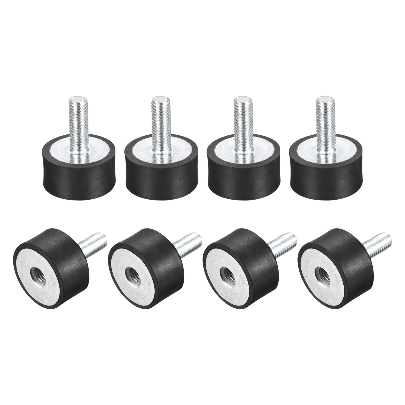 uxcell Uxcell Rubber Mount 8pcs M8 Male/Female Vibration Isolator Shock Absorber, D30mmxH15mm