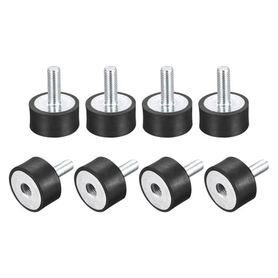 Harfington Uxcell Rubber Mount 8pcs M8 Male/Female Vibration Isolator Shock Absorber, D30mmxH15mm