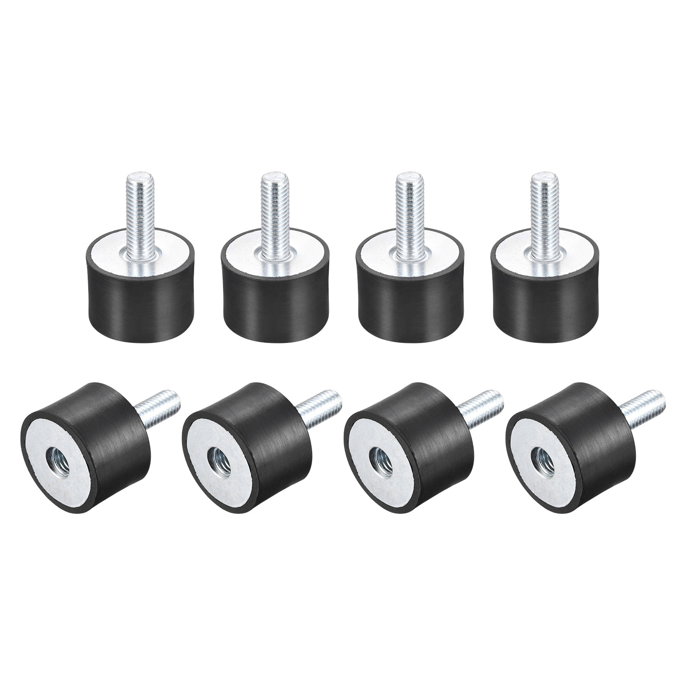 uxcell Uxcell Rubber Mount 8pcs M8 Male/Female Vibration Isolator Shock Absorber, D30mmxH20mm