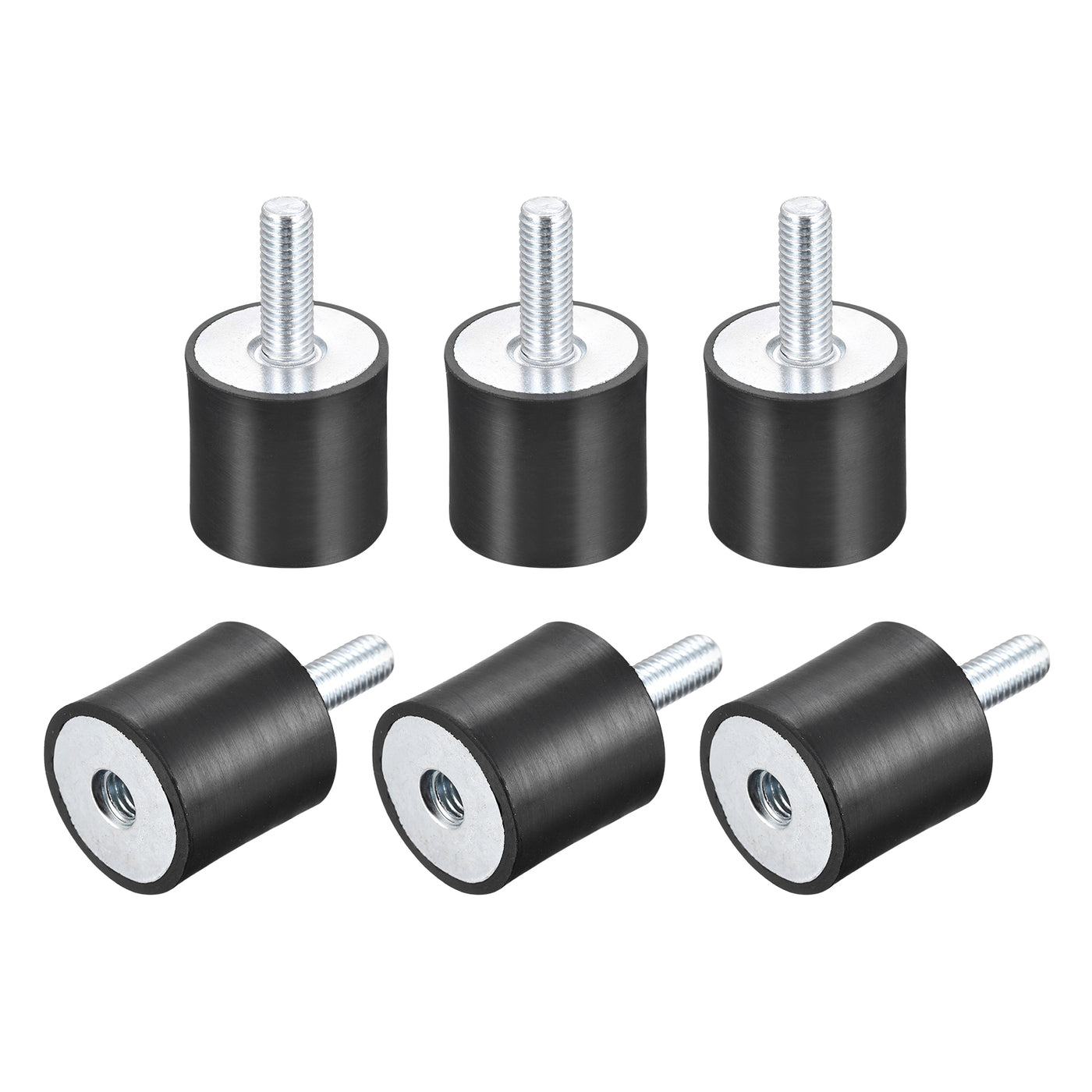 uxcell Uxcell Rubber Mount 6pcs M8 Male/Female Vibration Isolator Shock Absorber, D30mmxH30mm