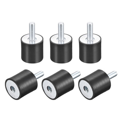 Harfington Uxcell Rubber Mount 6pcs M8 Male/Female Vibration Isolator Shock Absorber, D30mmxH30mm