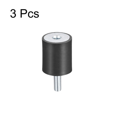 Harfington Uxcell Rubber Mount 3pcs M8 Male/Female Vibration Isolator Shock Absorber, D30mmxH40mm