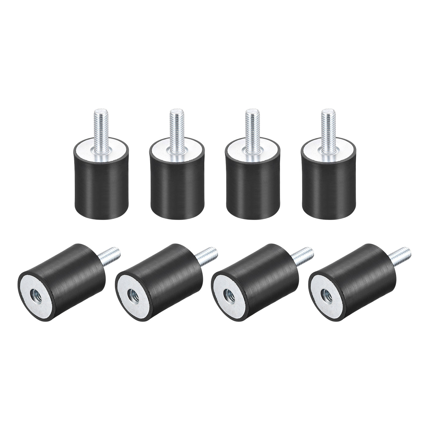 uxcell Uxcell Rubber Mount 8pcs M8 Male/Female Vibration Isolator Shock Absorber, D30mmxH40mm