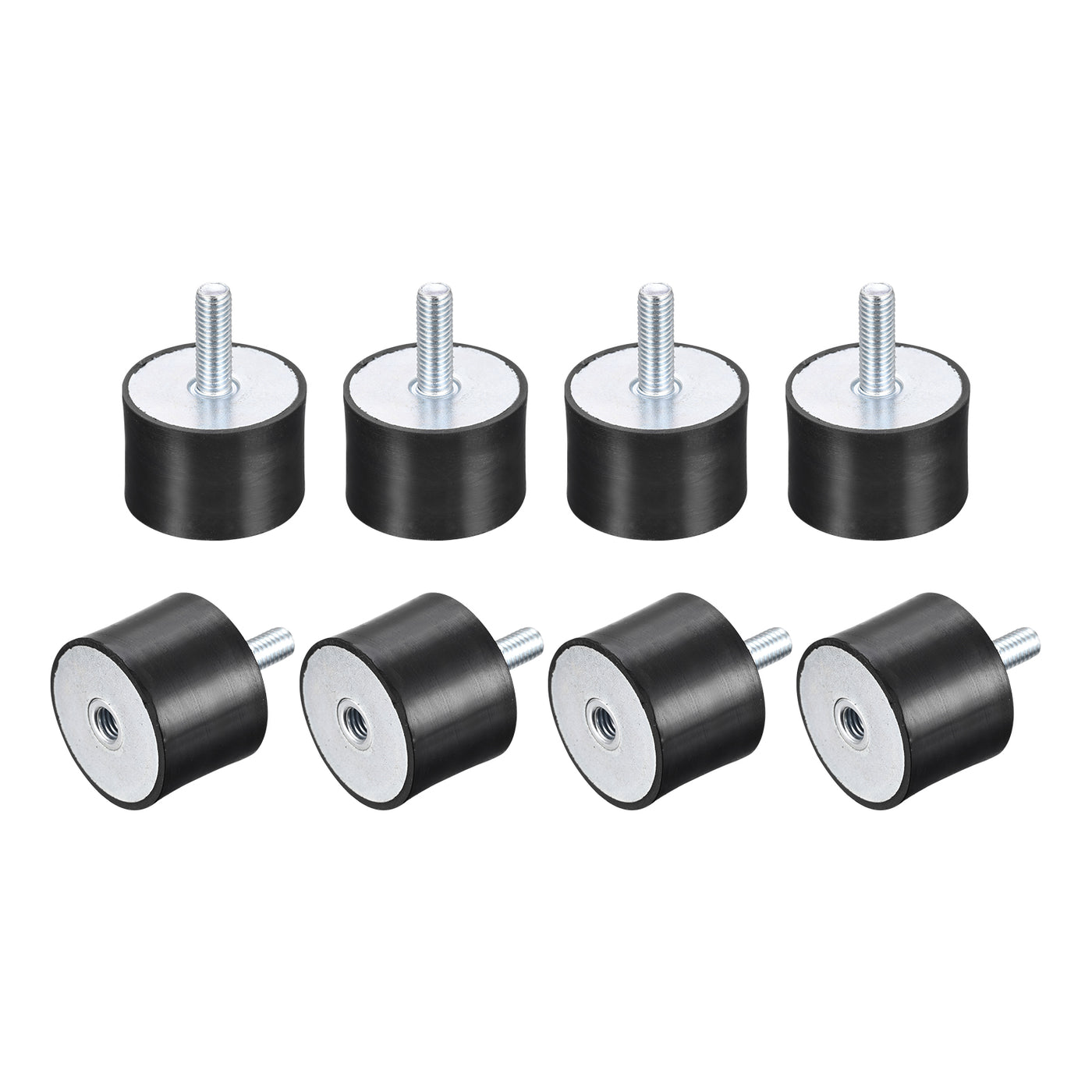 uxcell Uxcell Rubber Mount 8pcs M8 Male/Female Vibration Isolator Shock Absorber, D40mmxH30mm