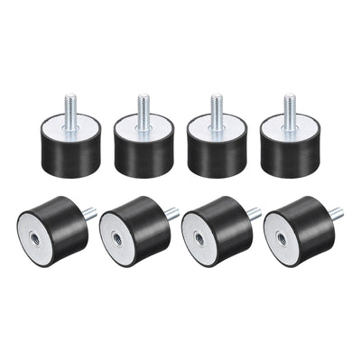 Harfington Uxcell Rubber Mount 8pcs M8 Male/Female Vibration Isolator Shock Absorber, D40mmxH30mm