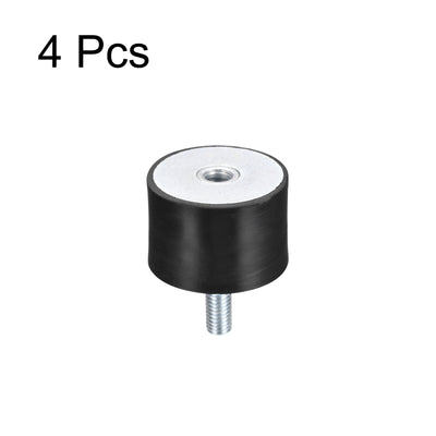 Harfington Uxcell Rubber Mount 4pcs M8 Male/Female Vibration Isolator Shock Absorber, D40mmxH30mm
