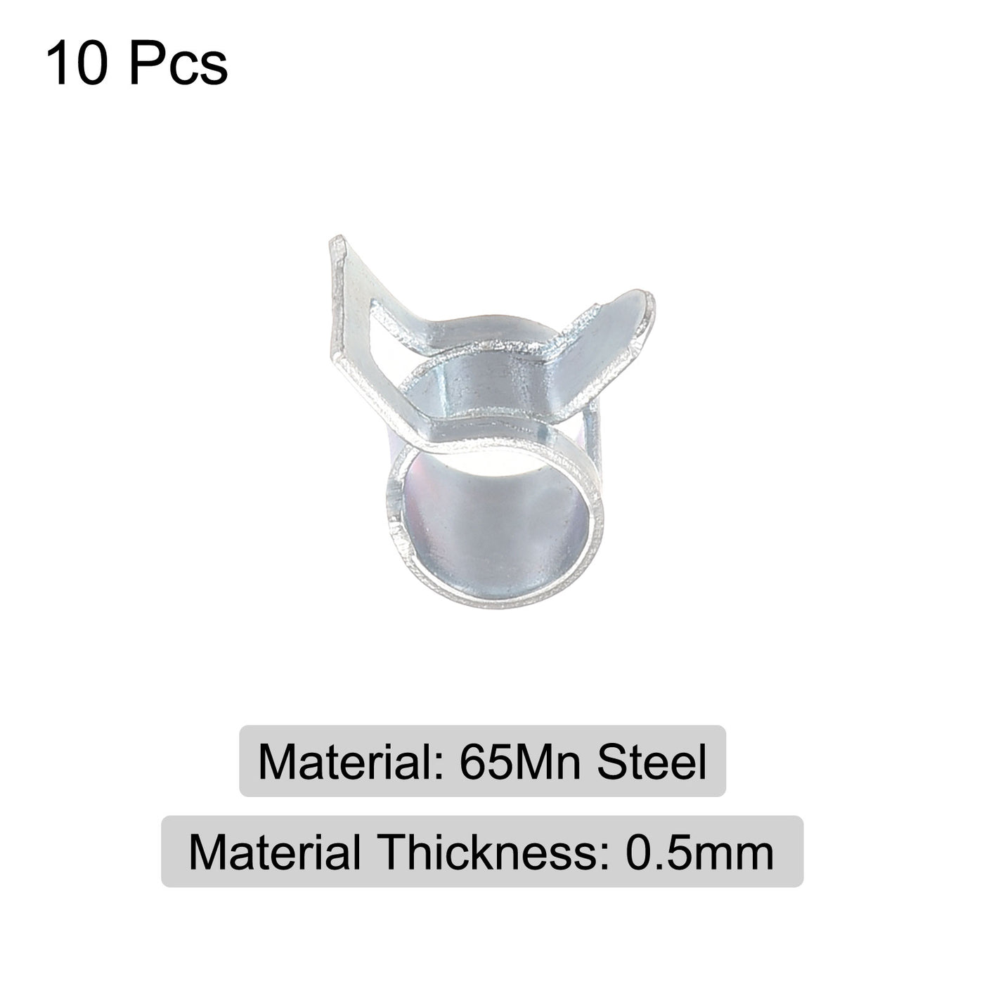 Uxcell Uxcell Spring Hose Clamp, 10pcs 65Mn Steel 14mm Low Pressure Air Clip, Zinc Plated