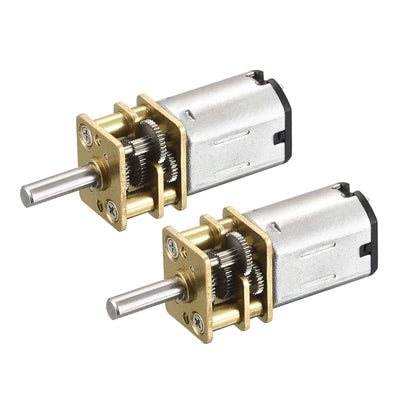 Harfington Micro Speed Reduction Gear Motor, DC 3V 35RPM with Full Metal Gearbox  Pack of 2