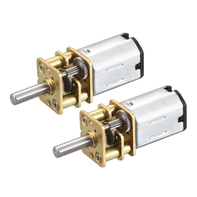 Harfington Micro Speed Reduction Gear Motor, DC 3V 75RPM with Full Metal Gearbox  Pack of 2