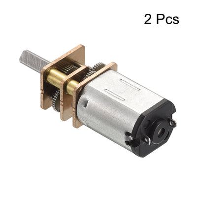 Harfington Micro Speed Reduction Gear Motor, DC 3V 100RPM with Full Metal Gearbox Pack of 2
