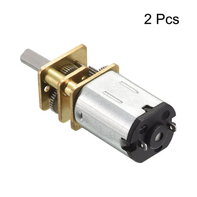 Harfington Micro Speed Reduction Gear Motor, DC 3V 200RPM with Full Metal Gearbox Pack of 2