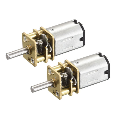 Harfington Micro Speed Reduction Gear Motor, DC 6V 40RPM with Full Metal Gearbox  Pack of 2