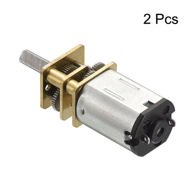 Harfington Micro Speed Reduction Gear Motor,DC 12V 120RPM with Full Metal Gearbox Pack of 2