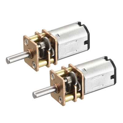 Harfington Micro Speed Reduction Gear Motor,DC 12V 400RPM with Full Metal Gearbox Pack of 2