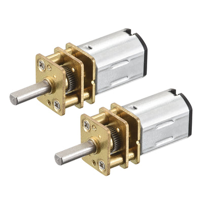 Harfington Micro Speed Reduction Gear Motor,DC 12V 1200RPM with Full Metal Gearbox 2Pack
