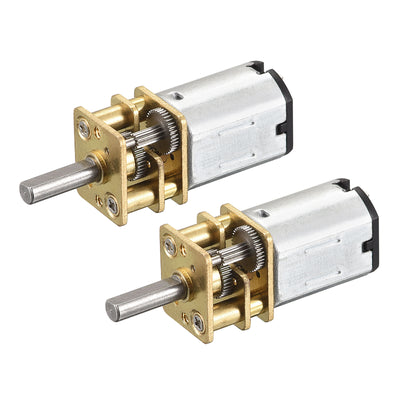 Harfington Micro Speed Reduction Gear Motor,DC 12V 2000RPM with Full Metal Gearbox 2Pack