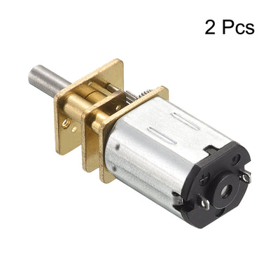 Harfington Micro Speed Reduction Gear Motor,DC 12V 2500RPM with Full Metal Gearbox 2Pack