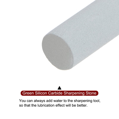 Harfington 2pcs Sharpening Stones 800 Grit Cylinder Green Silicon Carbide Whetstone