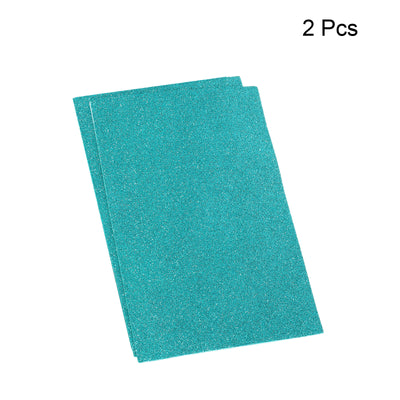 Harfington Glitter EVA Foam Sheets Soft Paper Non-Adhesive 11.8 x 7.8 Inch Light Blue 2 Pcs
