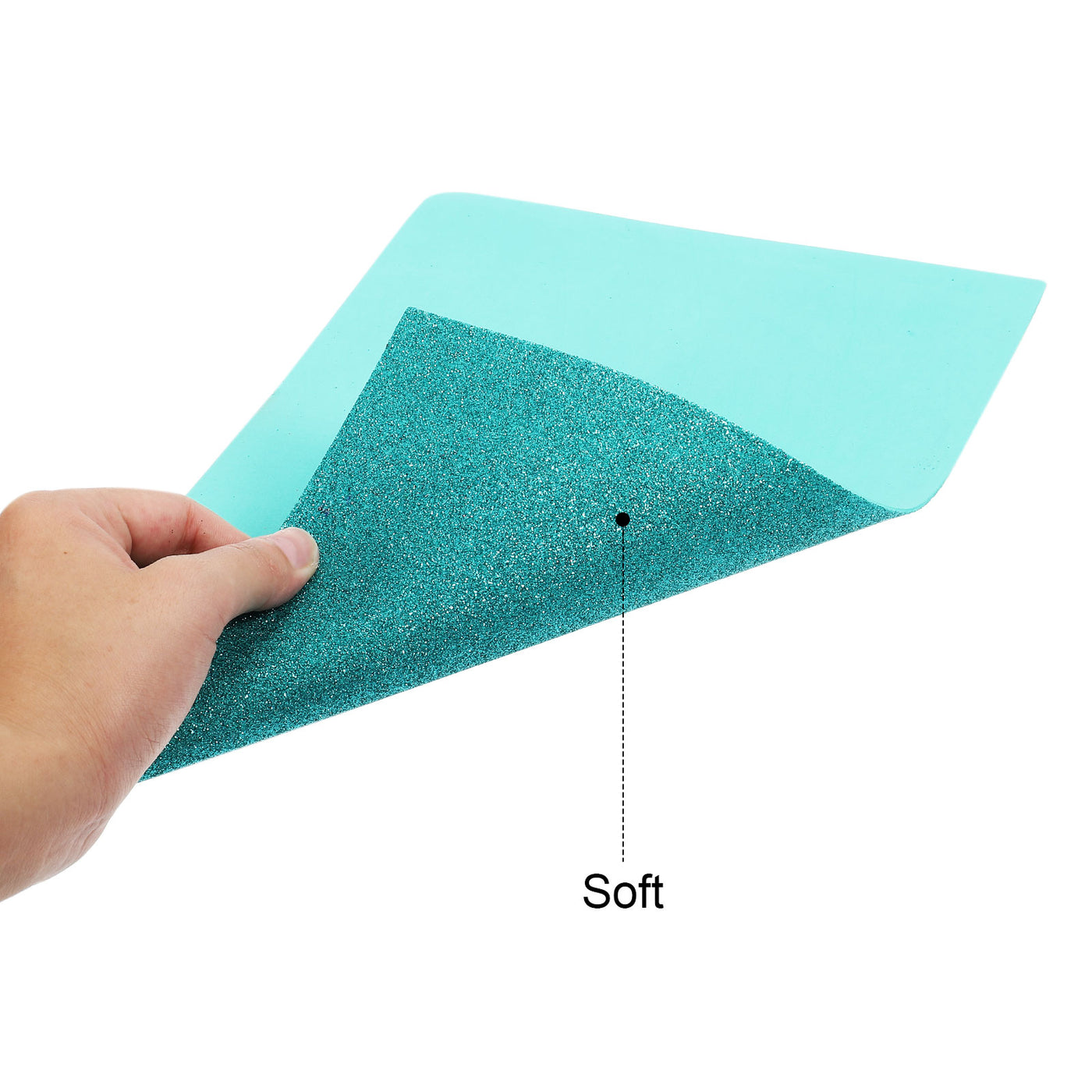 Harfington Glitter EVA Foam Sheets Soft Paper Non-Adhesive 11.8 x 7.8 Inch Light Blue 2 Pcs