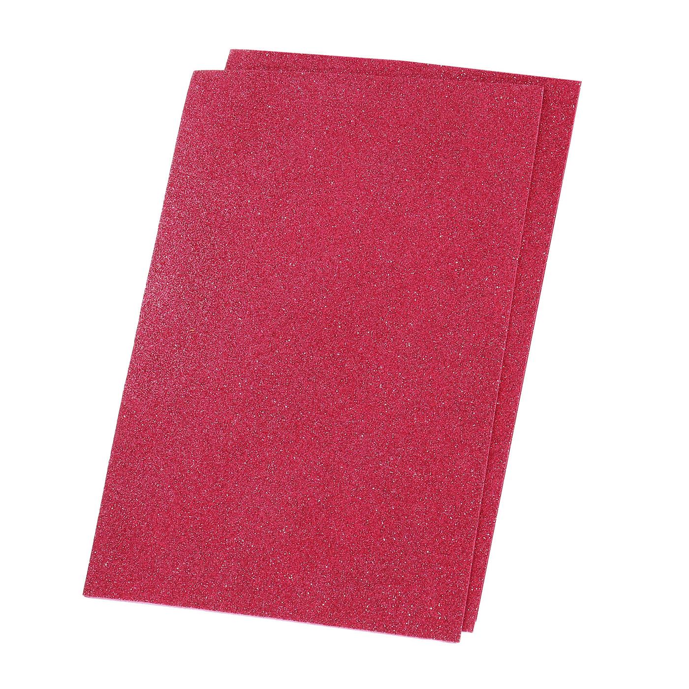 Harfington Glitter EVA Foam Sheets Soft Paper Self-Adhesive 11.8 x 7.8 Inch Light Red 2 Pcs