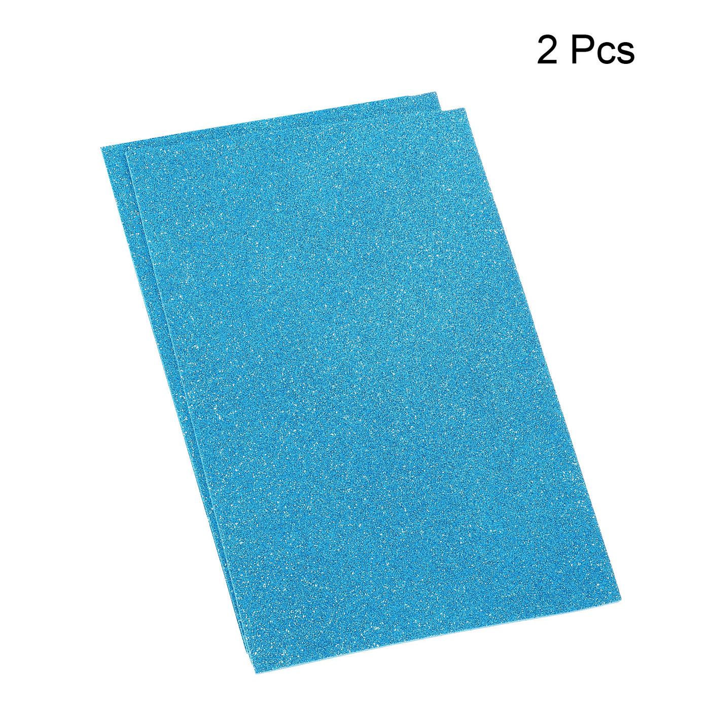 Harfington Glitter EVA Foam Sheets Soft Paper Self-Adhesive 11.8x7.8 Inch Light Blue 2Pcs