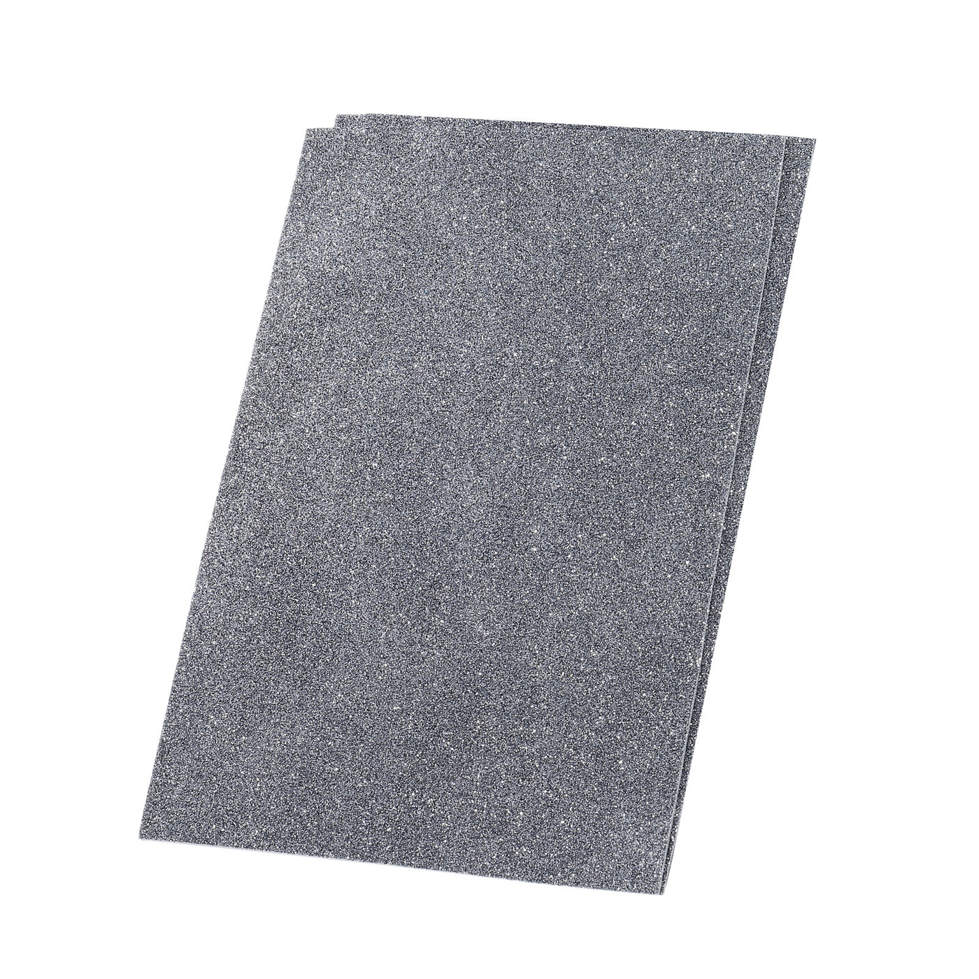 Harfington Glitter EVA Foam Sheets Soft Paper Self-Adhesive 11.8 x 7.8 Inch Black 2 Pcs