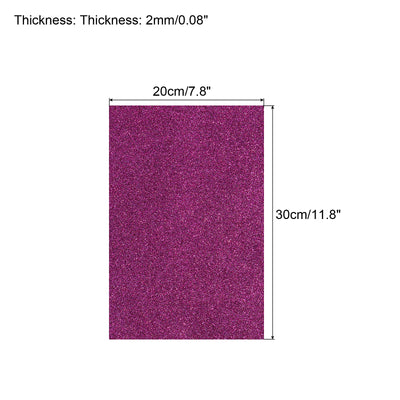 Harfington Glitter EVA Foam Sheets Soft Paper Self-Adhesive 11.8x7.8 Inch Dark Purple 2 Pcs