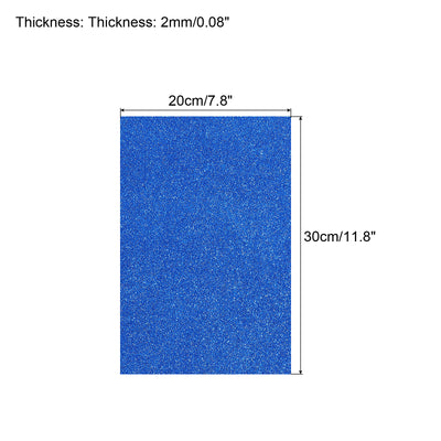 Harfington Glitter EVA Foam Sheets Soft Paper Self-Adhesive 11.8 x 7.8 Inch Dark Blue 2 Pcs