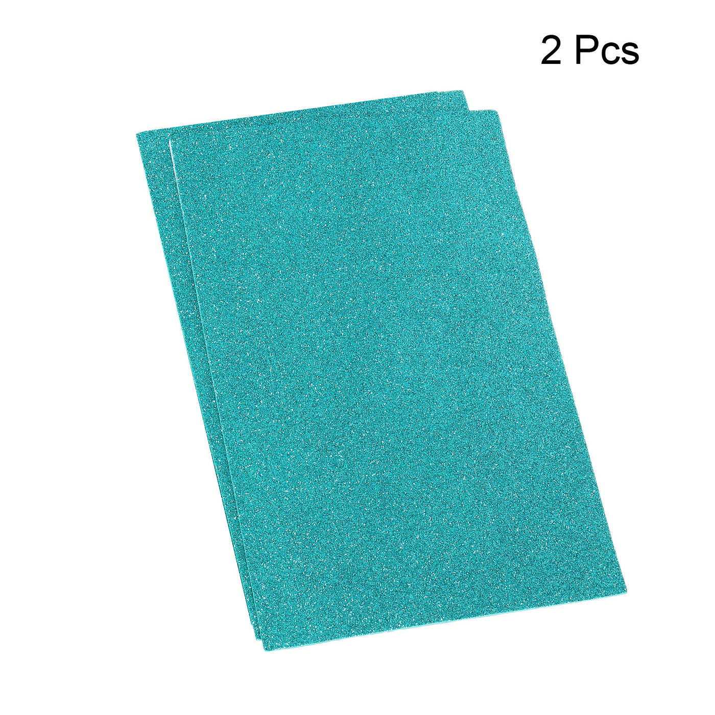 Harfington Glitter EVA Foam Sheets Soft Paper Self-Adhesive 11.8 x 7.8 Inch Light Blue 2Pcs