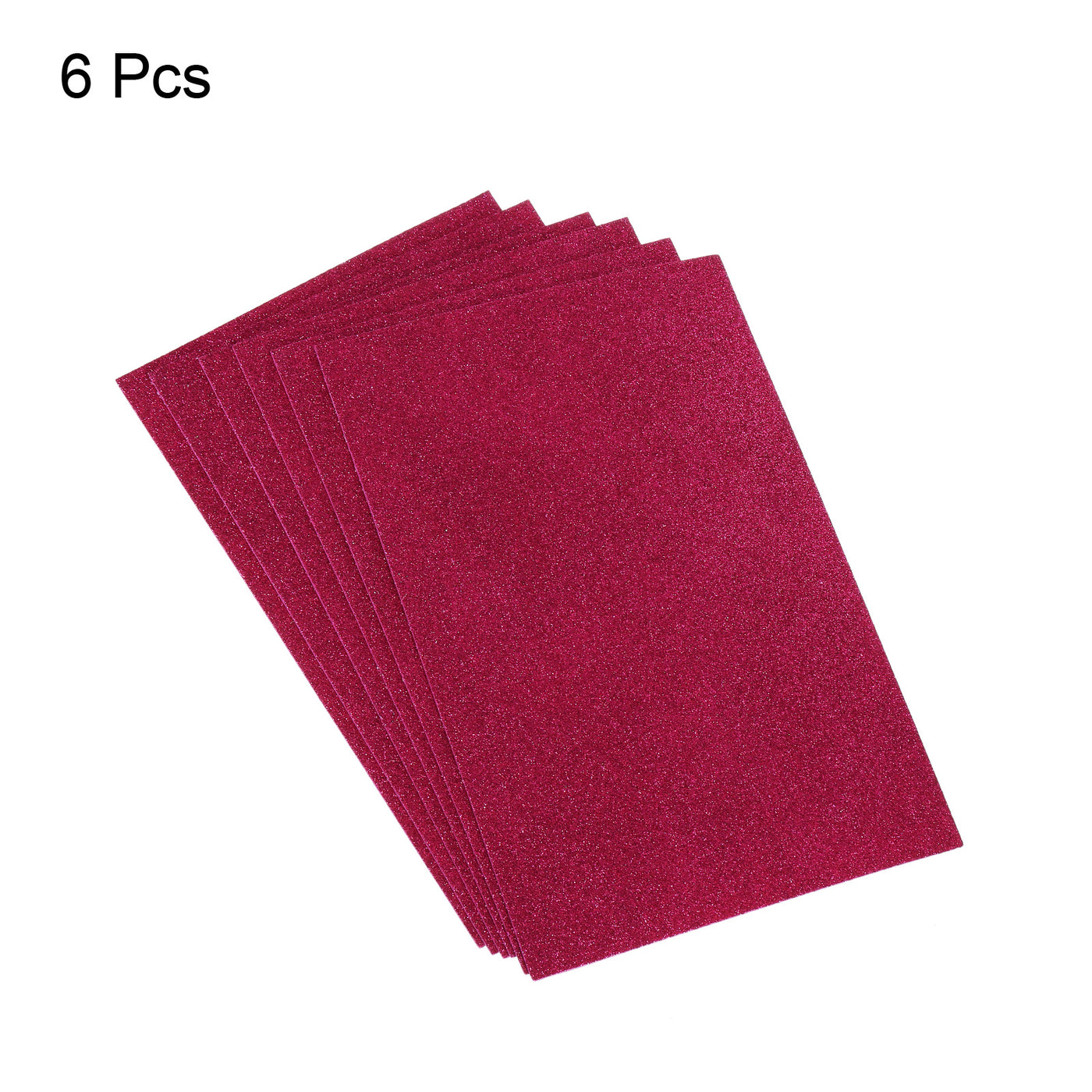 Harfington Glitter EVA Foam Sheets Soft Paper Self-Adhesive 11.8 x 7.8 Inch Rose Red 6 Pcs