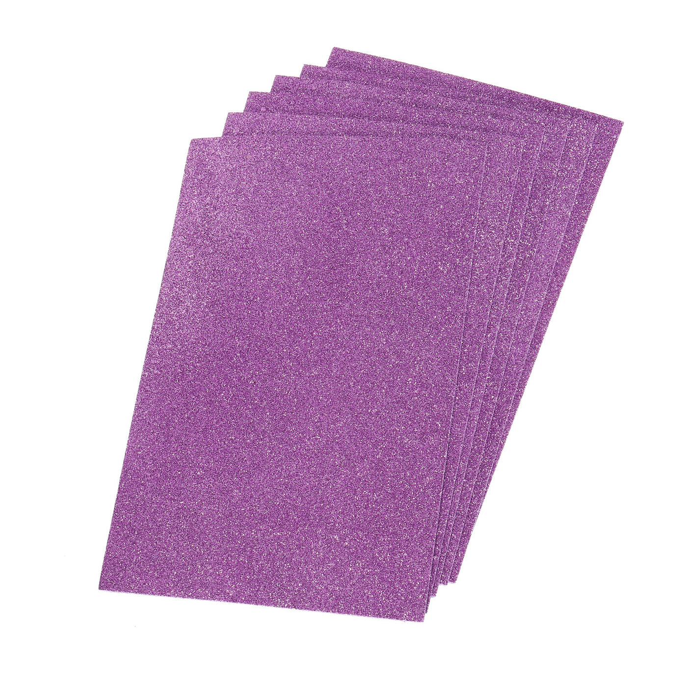 Harfington Glitter EVA Foam Sheets Soft Paper Self-Adhesive 11.8x7.8 Inch Light Purple 6Pcs