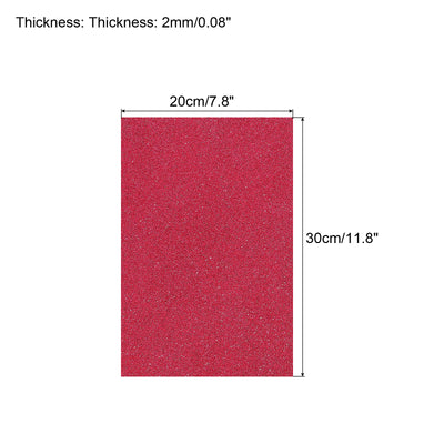 Harfington Glitter EVA Foam Sheets Soft Paper Self-Adhesive 11.8 x 7.8 Inch Light Red 6 Pcs