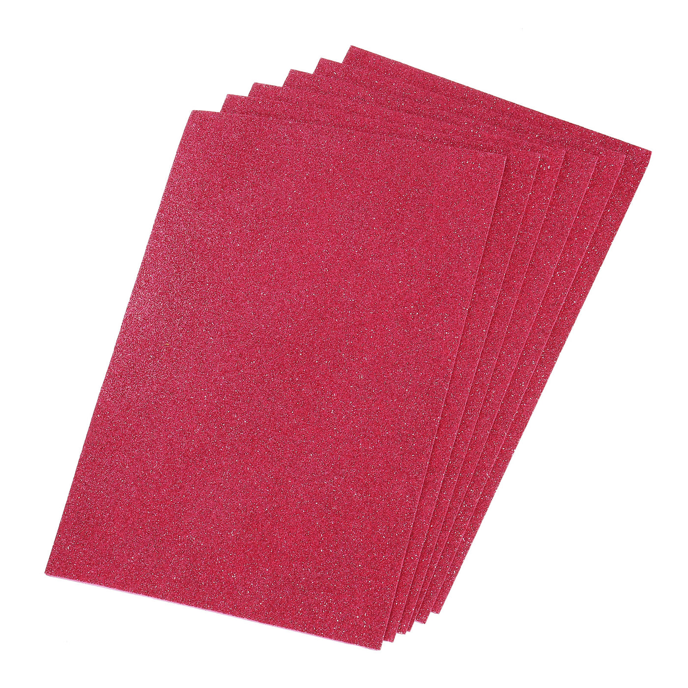 Harfington Glitter EVA Foam Sheets Soft Paper Self-Adhesive 11.8 x 7.8 Inch Light Red 6 Pcs