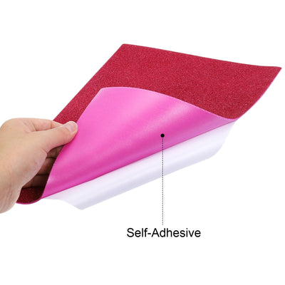 Harfington Glitter EVA Foam Sheets Soft Paper Self-Adhesive 11.8 x 7.8 Inch Dark Red 6 Pcs
