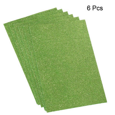 Harfington Glitter EVA Foam Sheets Soft Paper Self-Adhesive 11.8 x 7.8 Inch Dark Green 6Pcs