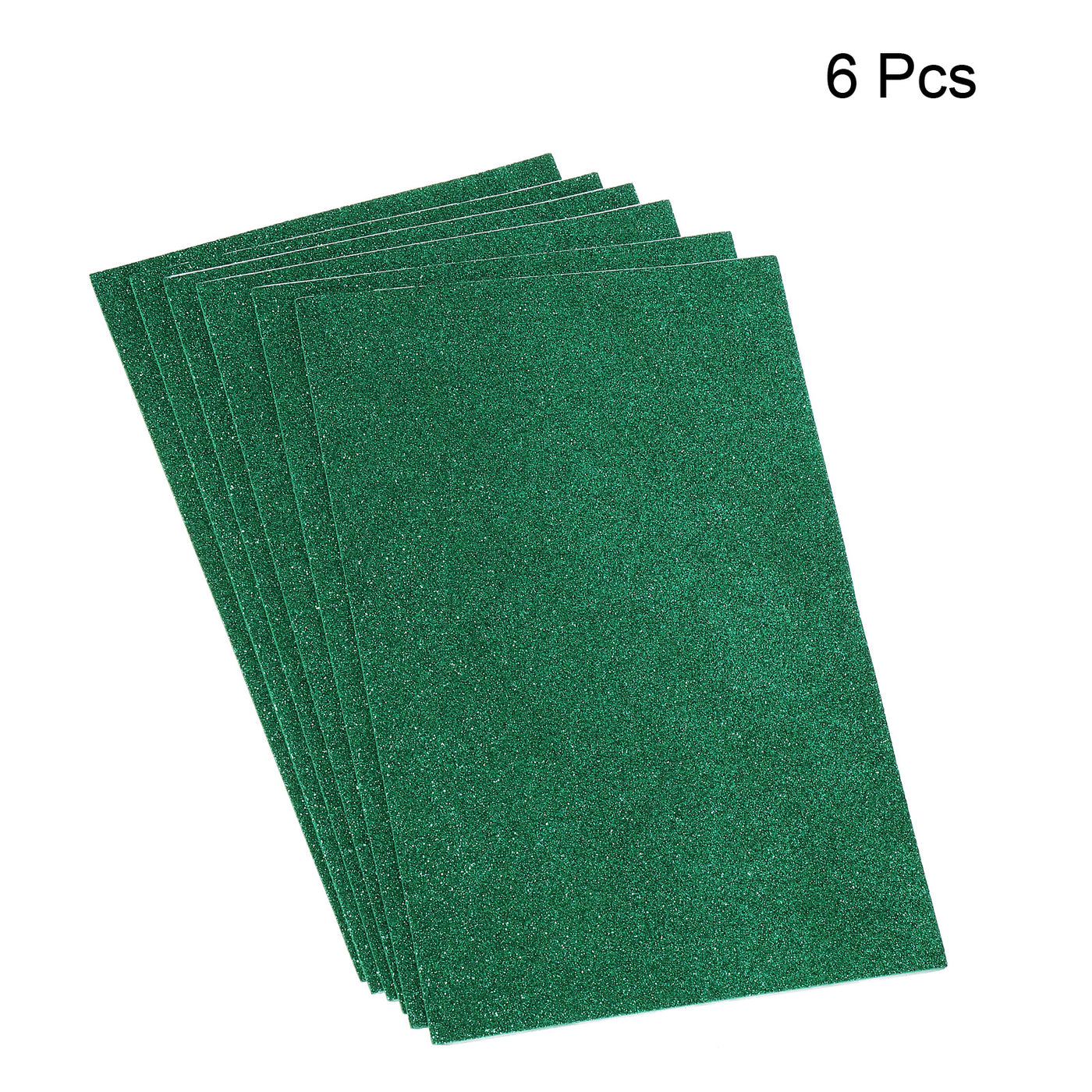 Harfington Glitter EVA Foam Sheets Soft Paper Self-Adhesive 11.8 x 7.8 Inch Green 6 Pcs