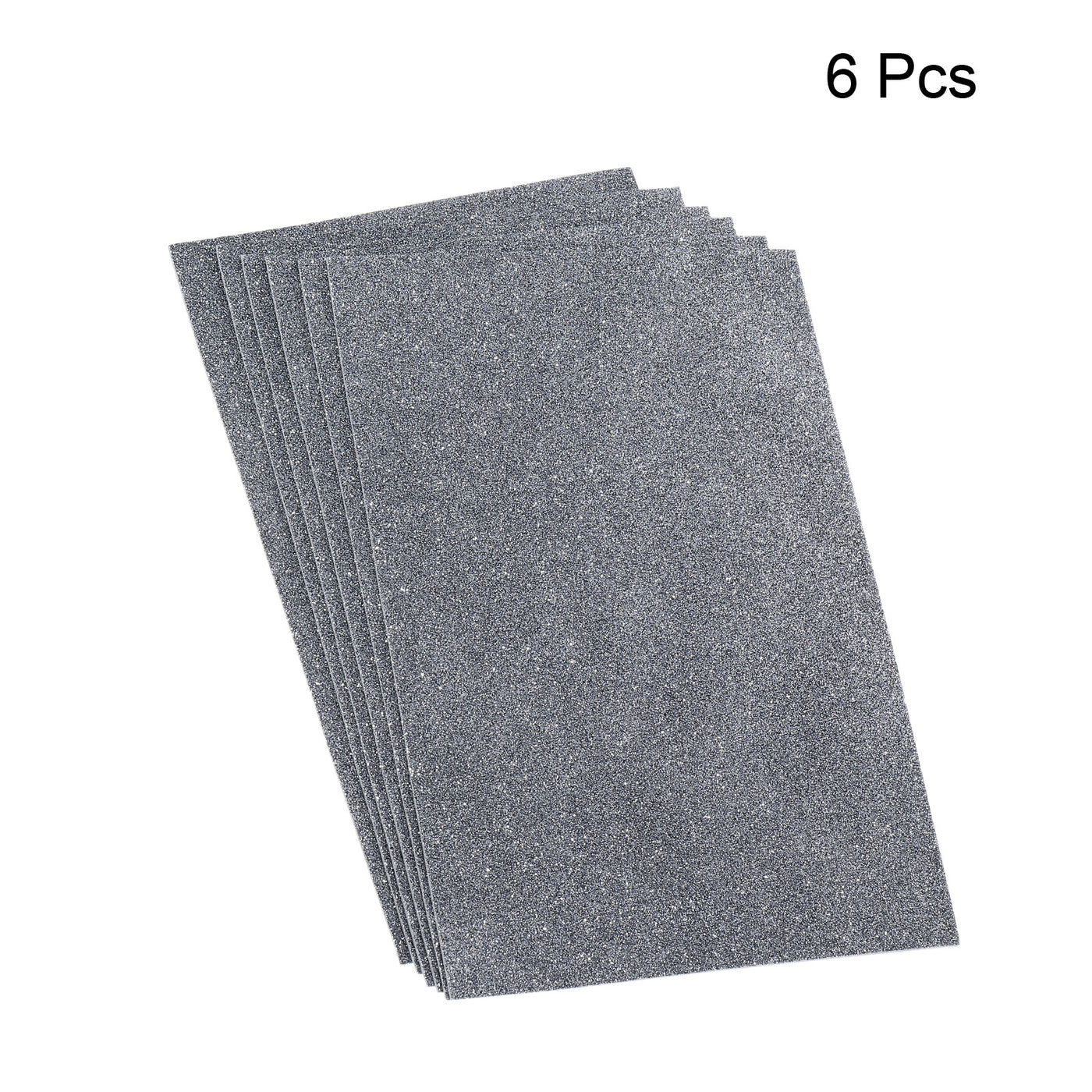 Harfington Glitter EVA Foam Sheets Soft Paper Self-Adhesive 11.8 x 7.8 Inch Black 6 Pcs