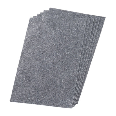 Harfington Glitter EVA Foam Sheets Soft Paper Self-Adhesive 11.8 x 7.8 Inch Black 6 Pcs