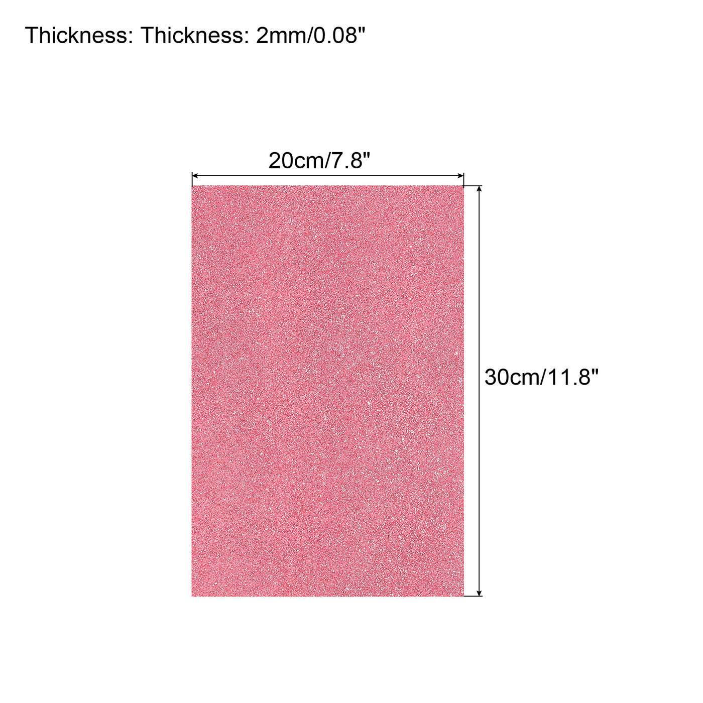 Harfington Glitter EVA Foam Sheets Soft Paper Self-Adhesive 11.8 x 7.8 Inch Pink 6 Pcs