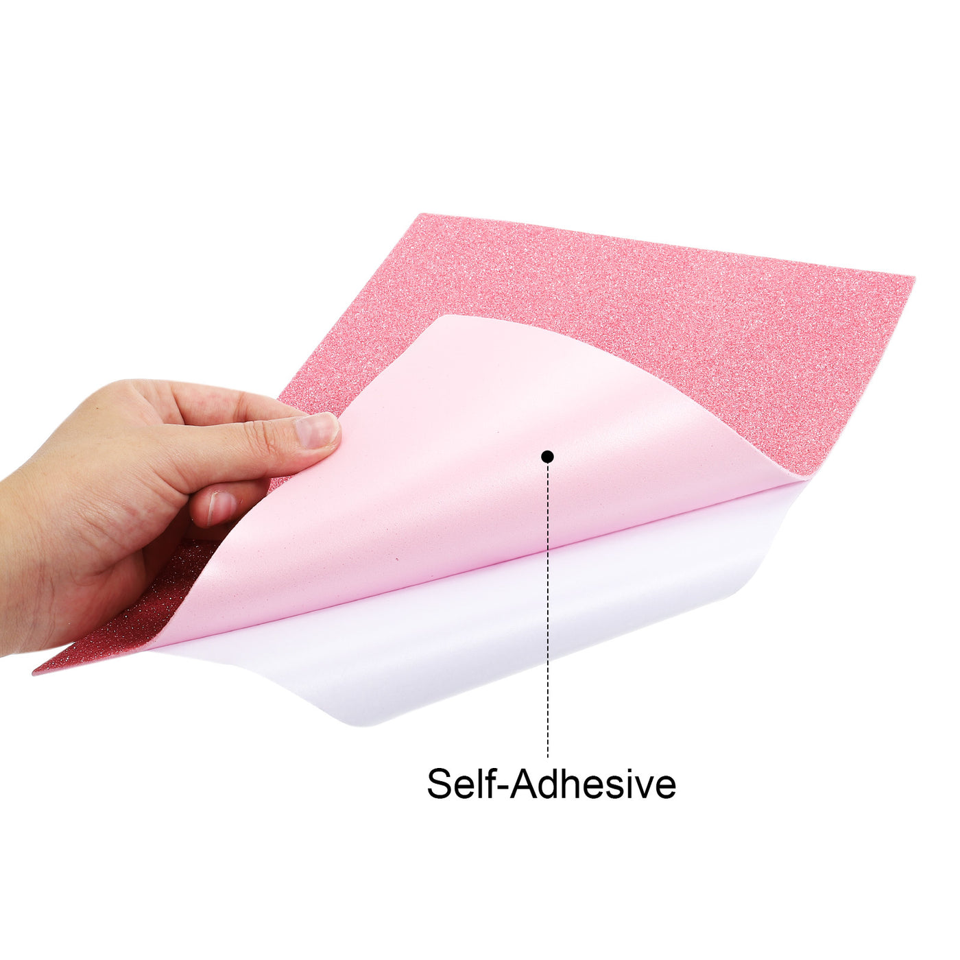 Harfington Glitter EVA Foam Sheets Soft Paper Self-Adhesive 11.8 x 7.8 Inch Pink 6 Pcs