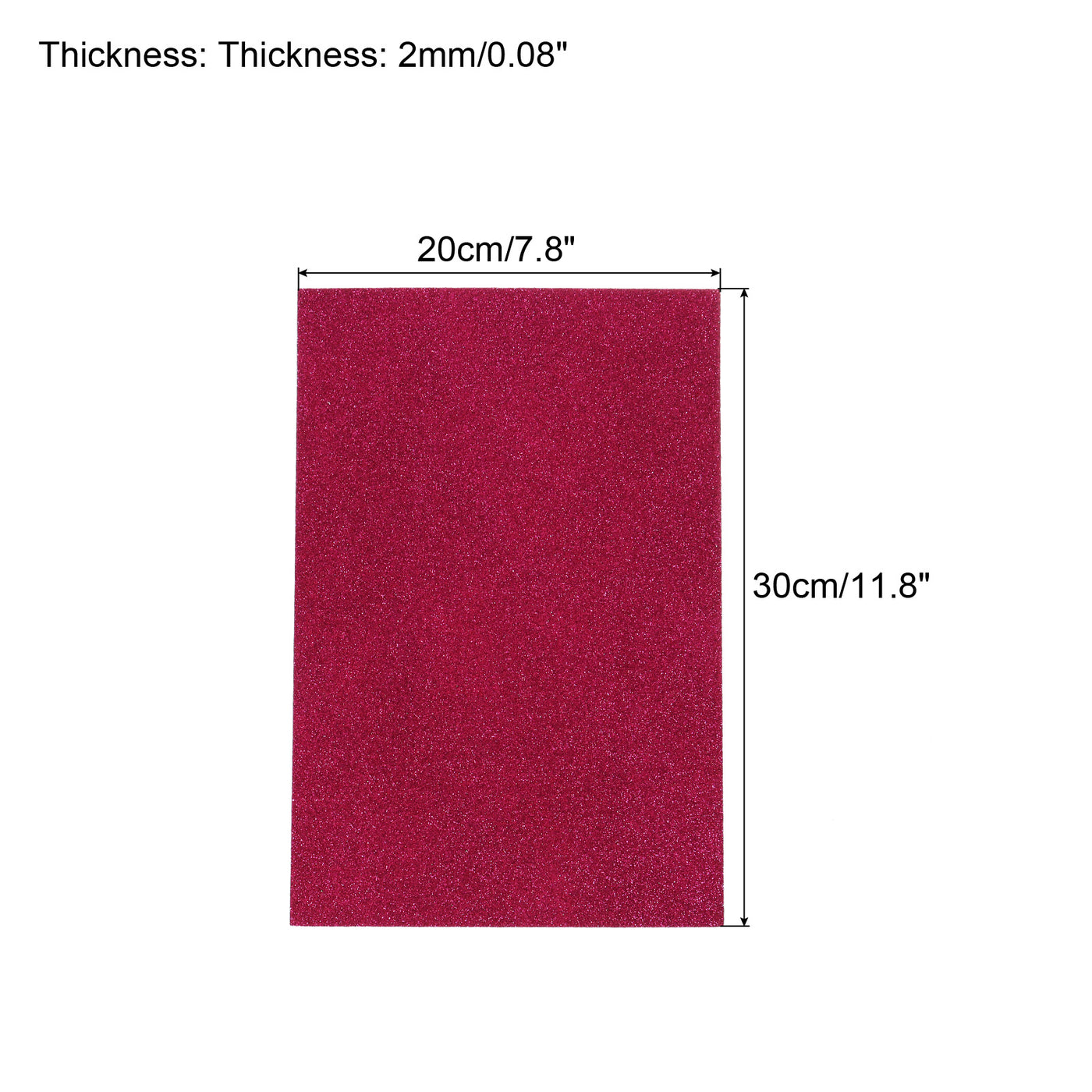 Harfington Glitter EVA Foam Sheets Soft Paper Self-Adhesive 11.8 x 7.8 Inch Rose Red 12 Pcs
