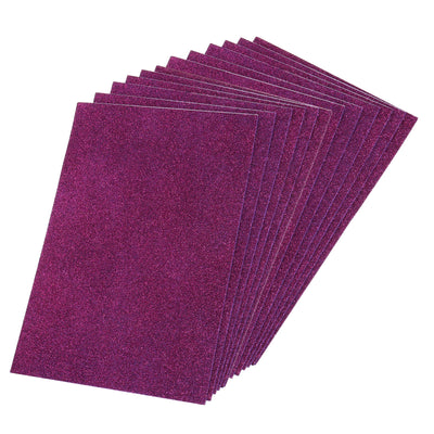 Harfington Glitter EVA Foam Sheets Soft Paper Self-Adhesive 11.8 x 7.8 Inch Fuchsia 12 Pcs